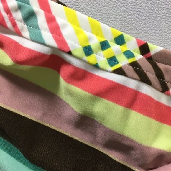 First Kiss Bikini Bottom Size Medium Multi Colored Plaid Stripe - Picture 3 of 10